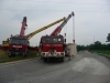 Inveruno - Camion si ribalta alla rotonda