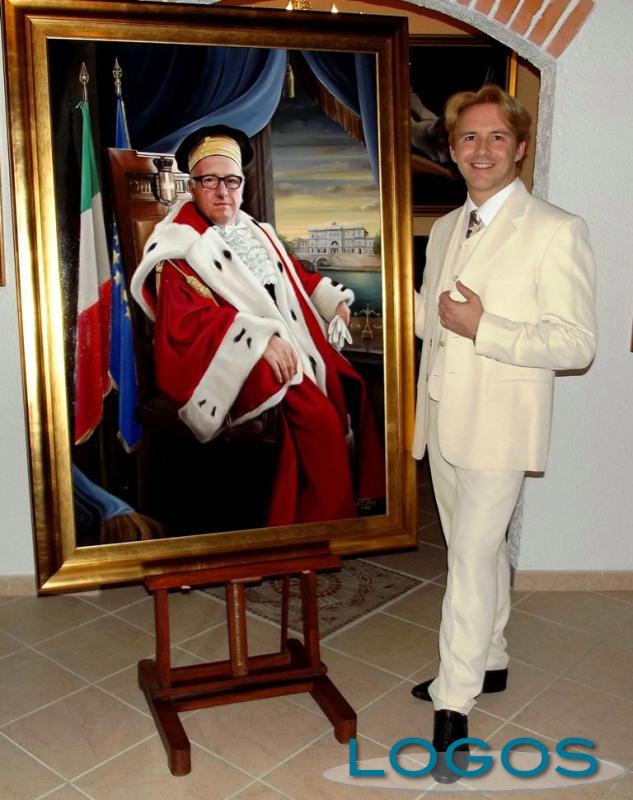 Villa Cortese - Albert Edwin Flury con il ritratto del Presidente Lupo