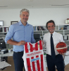 Sport - Il presidente Attilio Fontana con il direttore generale della Pallacanestro Varese, Andrea Conti