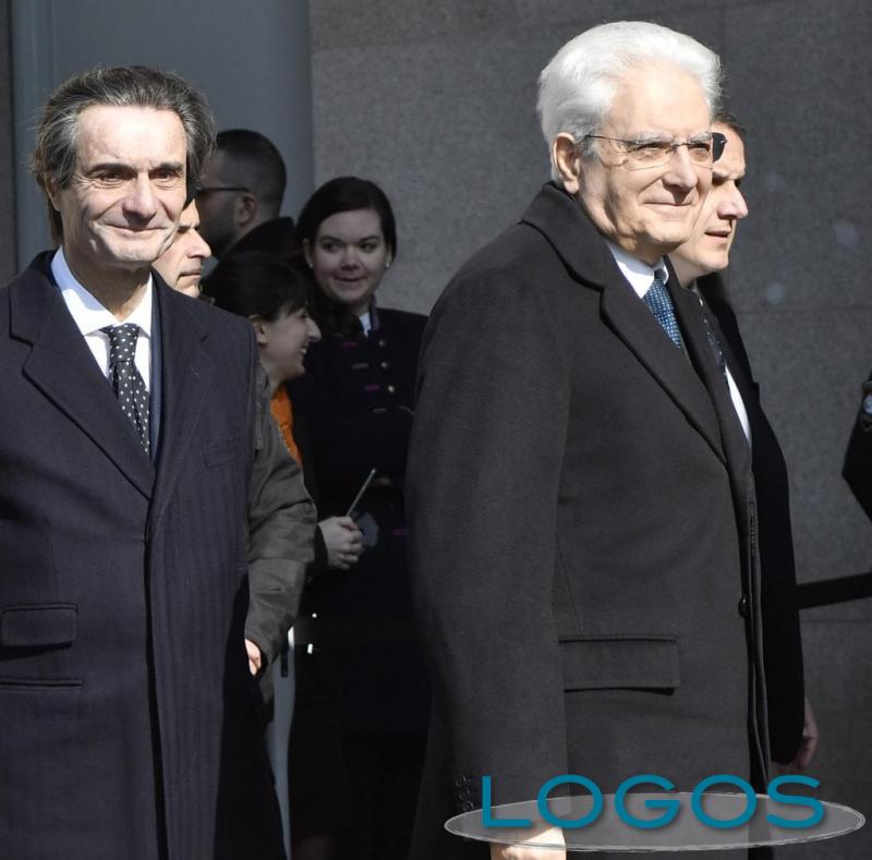 Milano - Mattarella e Fontana in Triennale