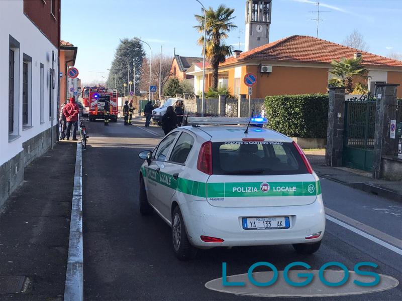 Castano Primo - I soccorritori sul luogo dell'infortunio 