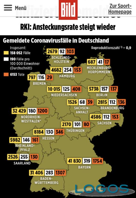 Salute - Germania, contagio Covid-19 al 28 aprile 2020