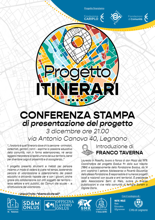 Legnano - Progetti 'Itinerari' 2024, la locandina